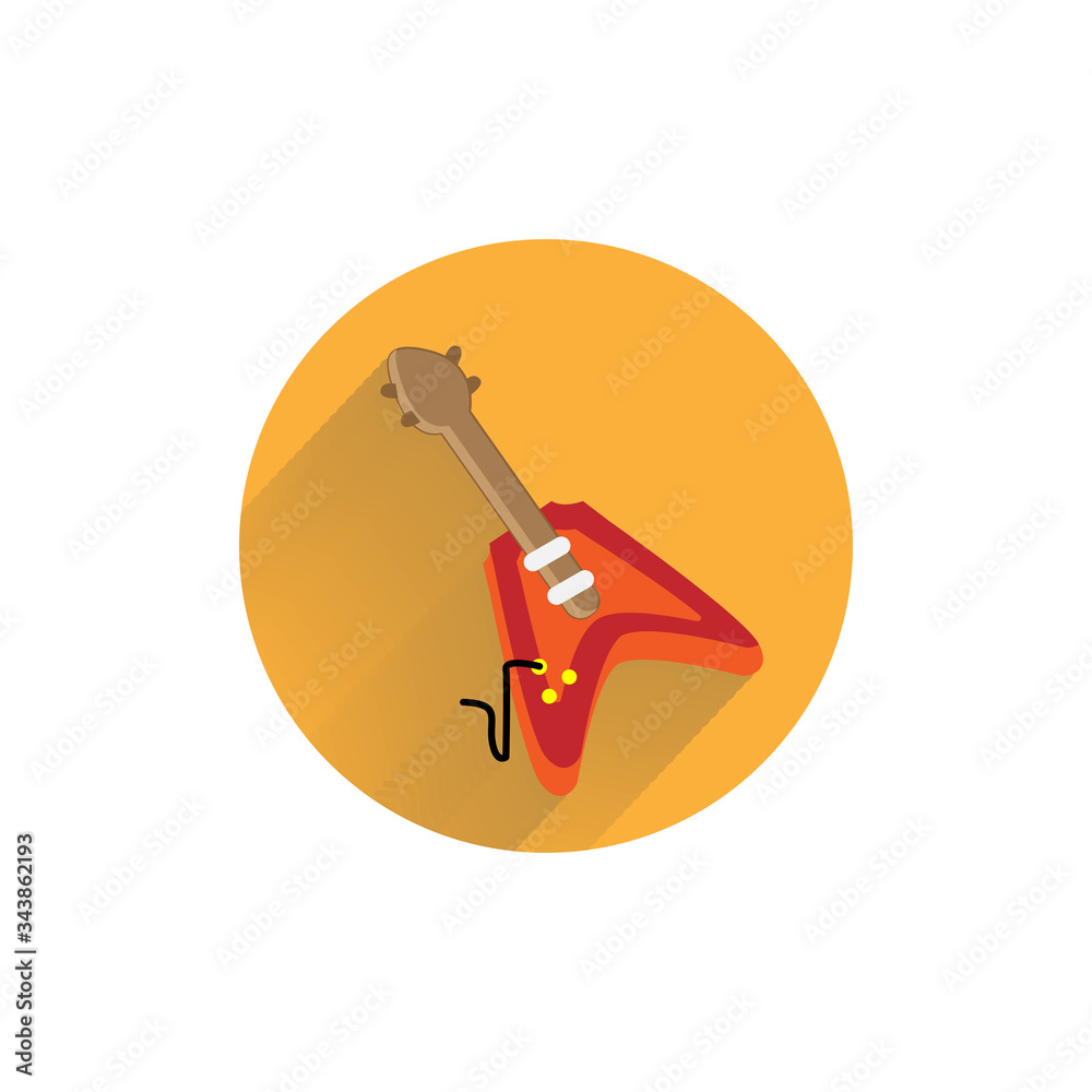 electric guitar colorful flat icon with shadow. musical instrument flat icon electric guitar colorful flat icon with shadow. musical instrument flat icon