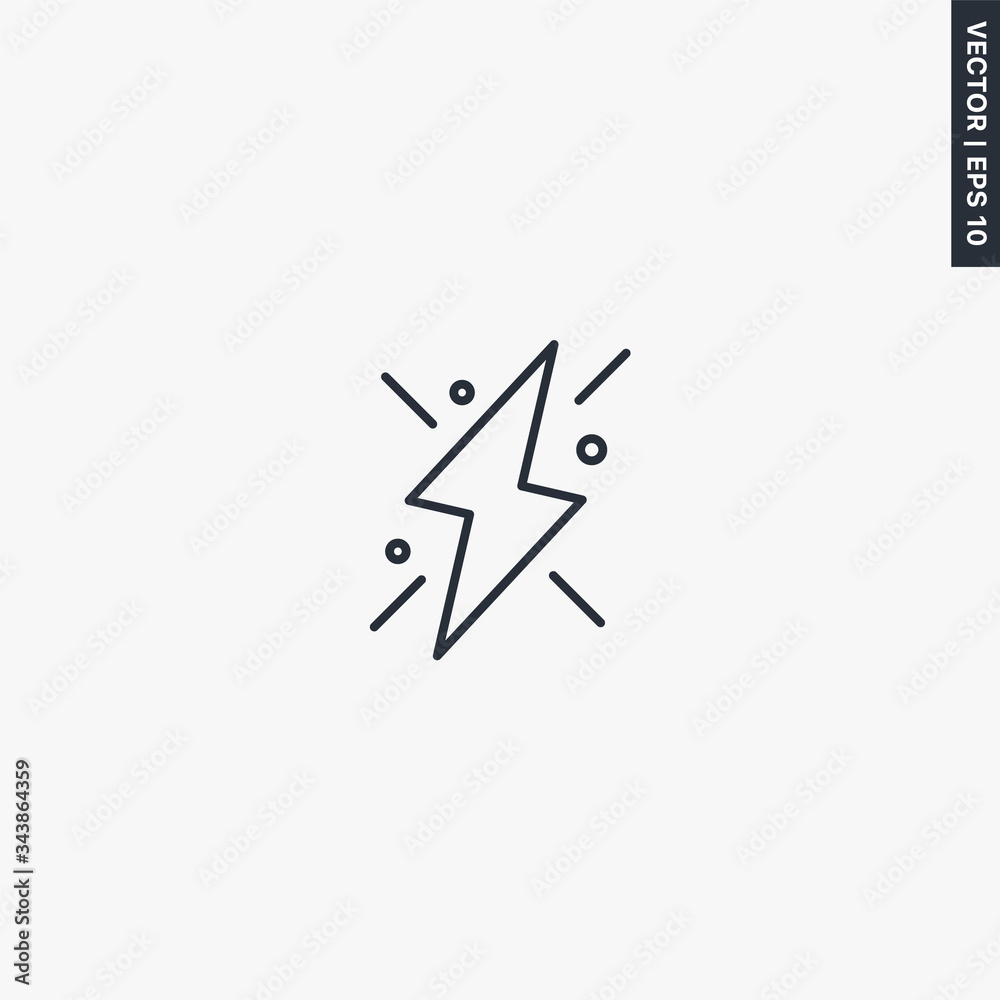 Lightning bolt, linear style sign for mobile concept and web design Lightning bolt, linear style sign for mobile concept and web design