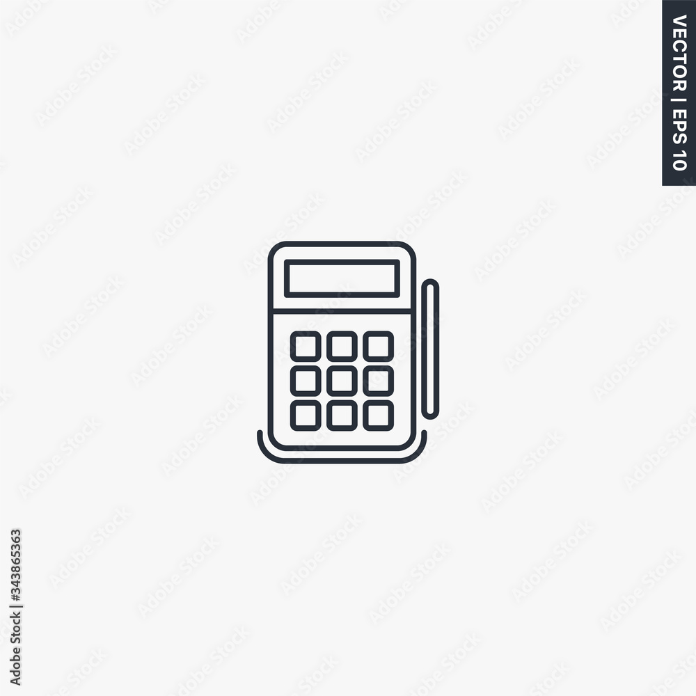 POS terminal, linear style sign for mobile concept and web design POS terminal, linear style sign for mobile concept and web design