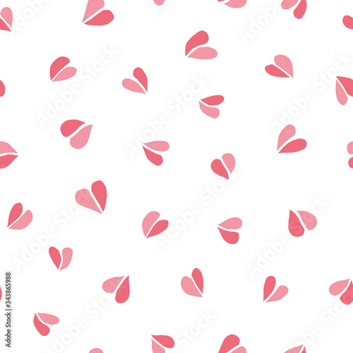 Vector doodle sweet heart pattern with hand drawn cutout heart shape on white background. Birthday, mothers day, valentine, romance. Surface pattern design. photo