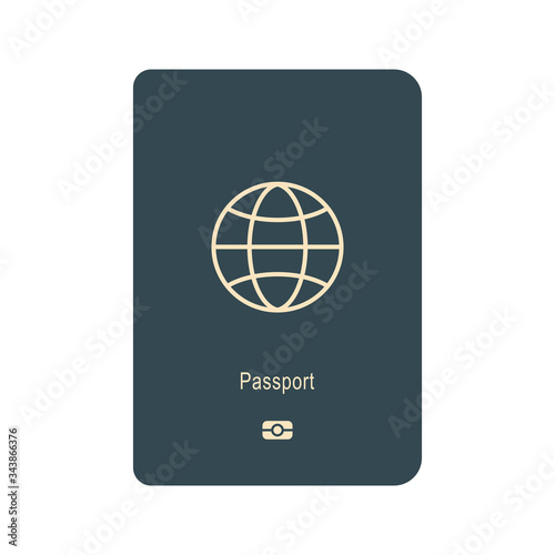 Passport vector icon for international travel