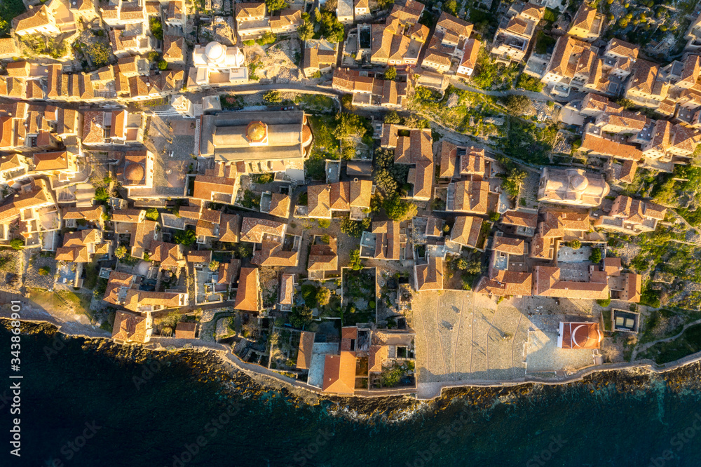 Aerial view of Monemvasia, Greece