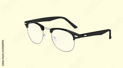 Vector Isolated Illustration of a Modern Vintage Glasses