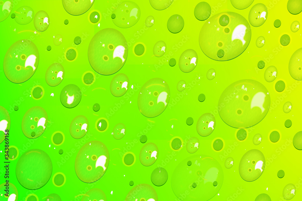 Abstract Green water dew drops vector background,Green water bubbles background
