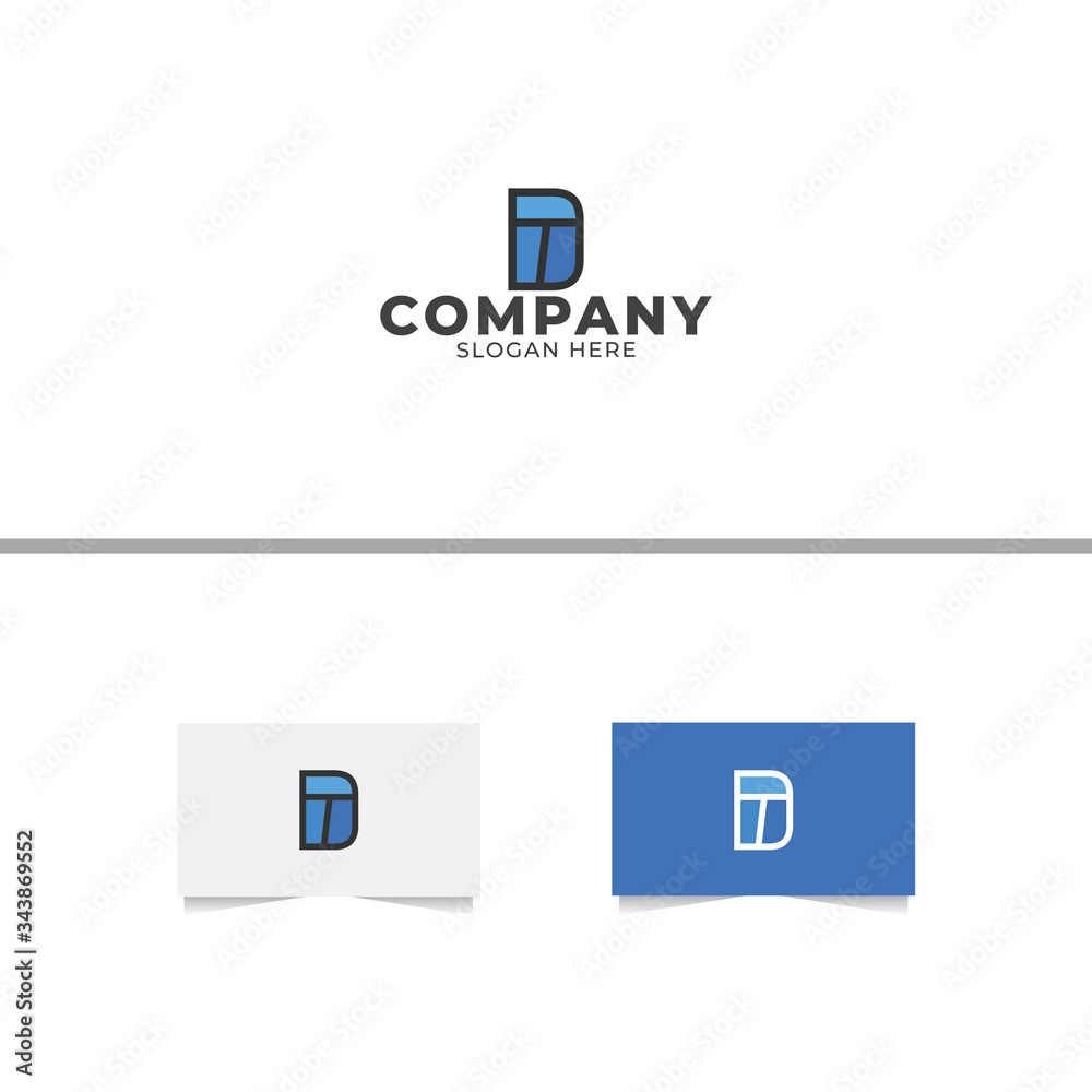 Obraz premium Letter D and T Logo Design Template