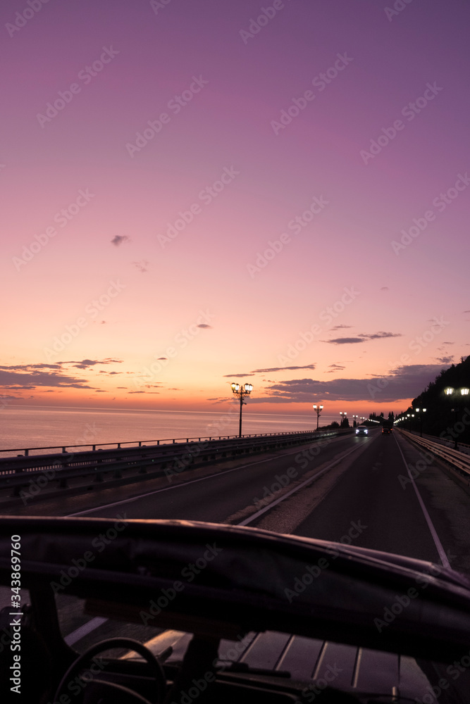 Fototapeta premium sunset on the road