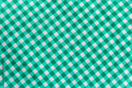 Classic green plaid fabric or tablecloth background