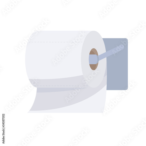 flat design toilet paper. isolated symbol. sanitary and hygiene shortage. vector image