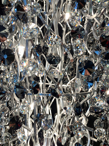 Close up view of lighting with crystal material.