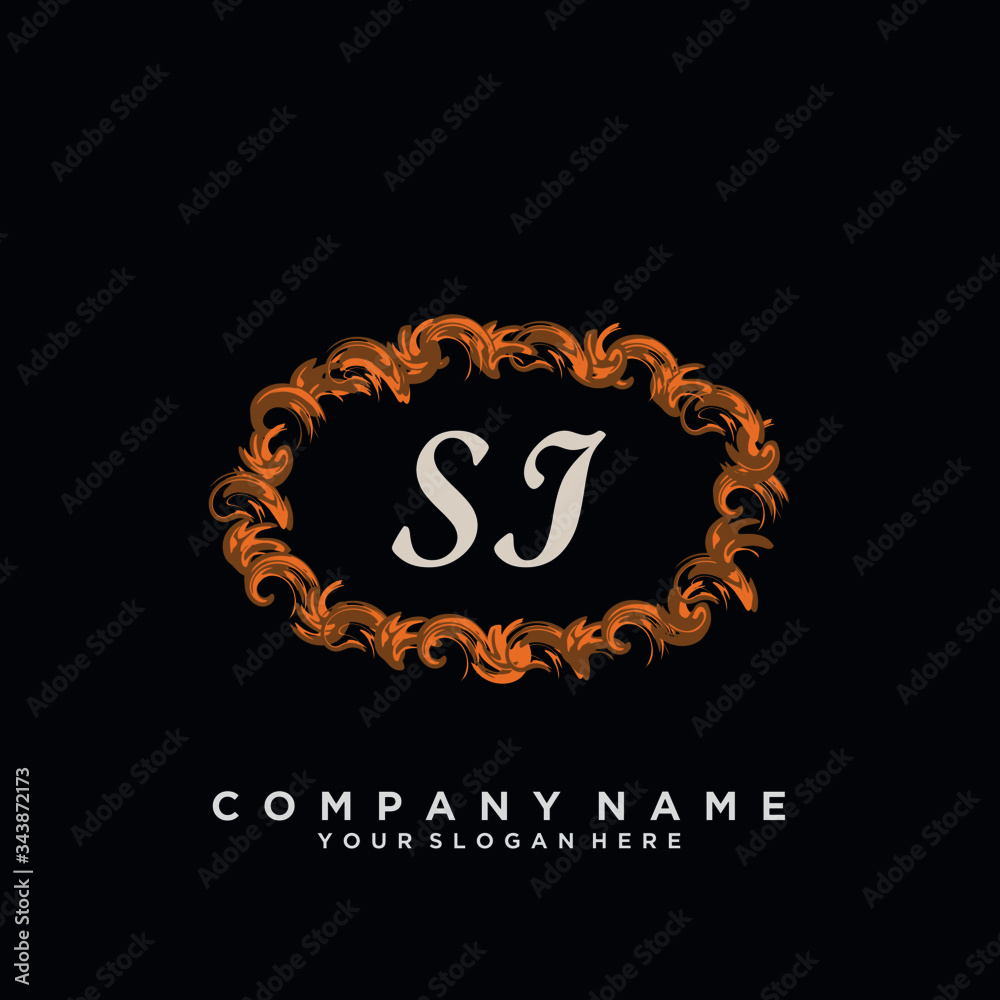 Initial Letter SI Logo With circle Template Vector