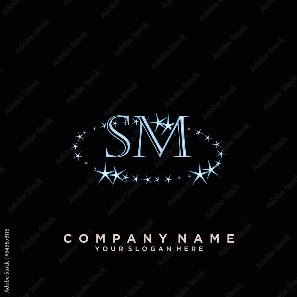 Initial Letter SM Logo With circle Template Vector Stock Vector | Adobe ...