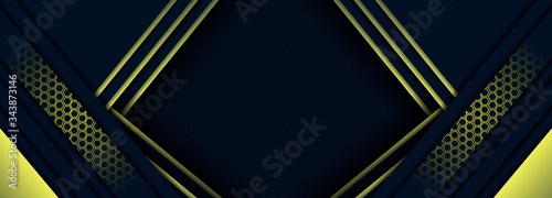 modern tech dark blue and yellow background with abstract style