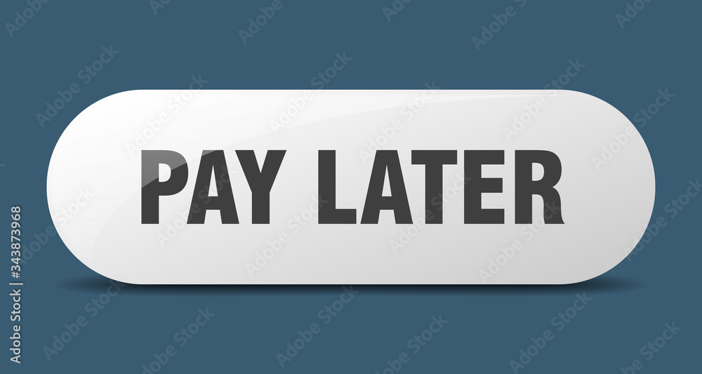 pay later button. pay later sign. key. push button.