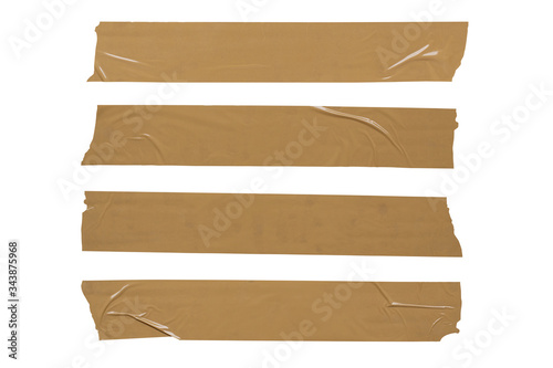 Adhesive tape or masking tape pieces isolated on white background. Object with clipping path