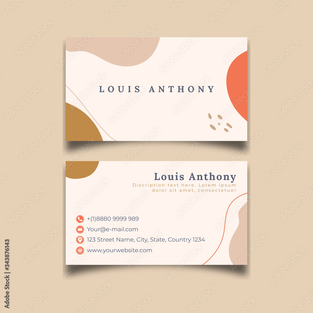 Beauty simple natural fashion abstract business card template