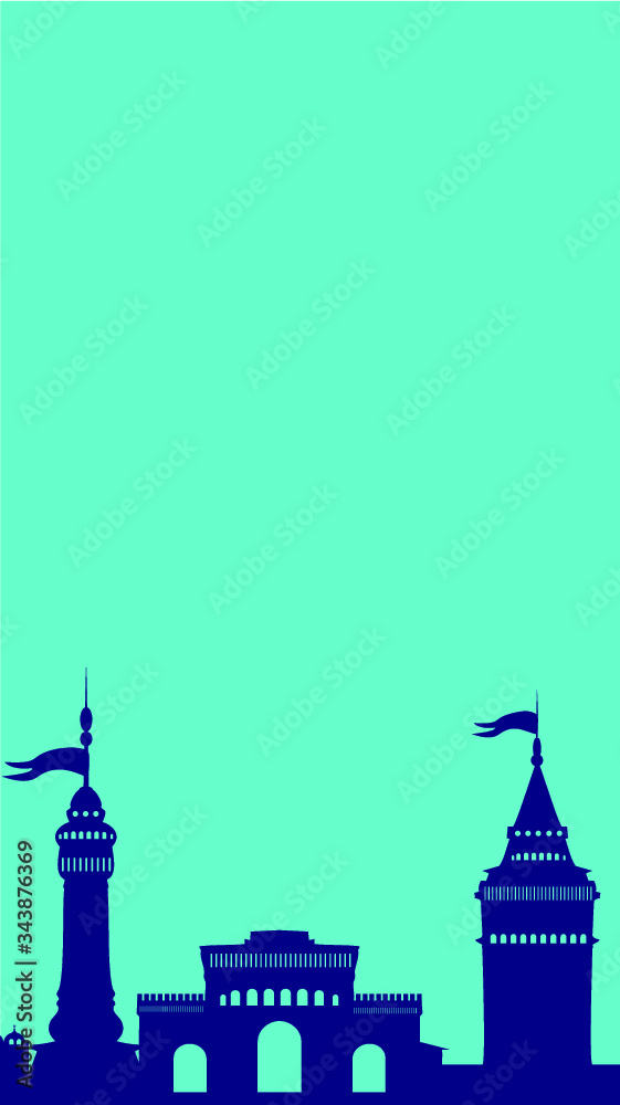 Fototapeta premium istanbul city print embroidery graphic design vector art