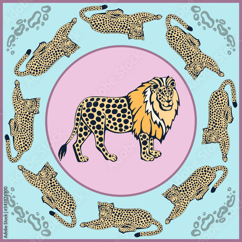 Photography Vector background hand drawn exotic wild cats
