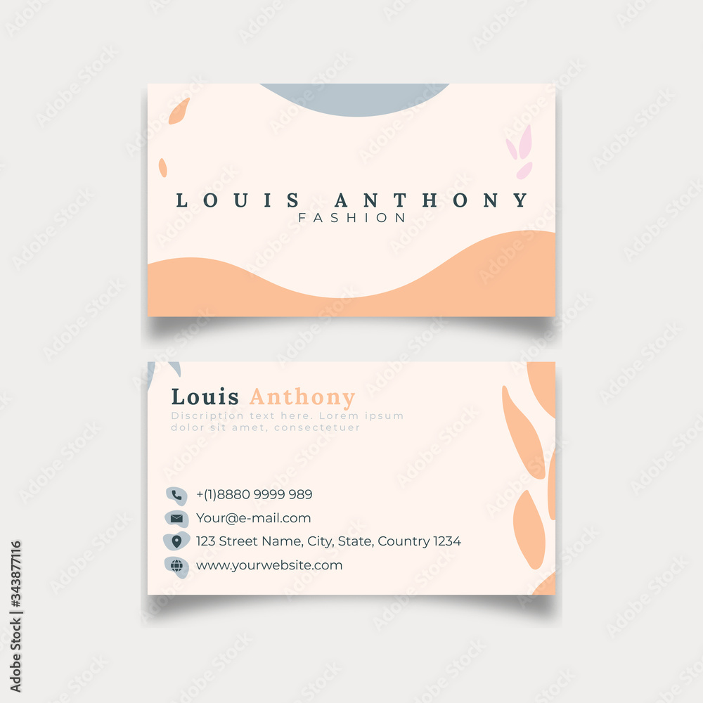 Beauty Beige and grey color abstract minimalist business card template