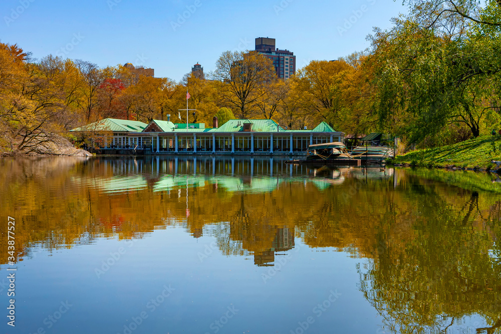 The Loeb Boathouse in Central Park on a sunny day The Loeb Boathouse in Central Park on a sunny day