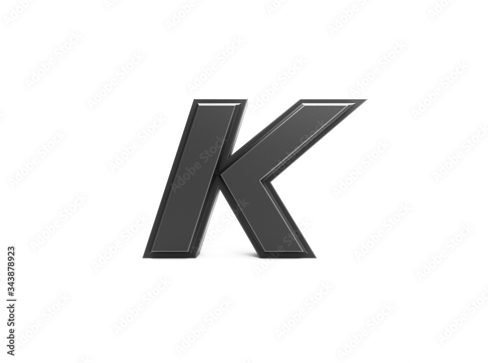 3d render isolated metallic letter k 3d render isolated metallic letter k