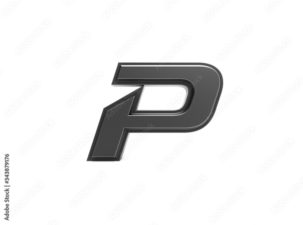3d render isolated metallic letter p 3d render isolated metallic letter p