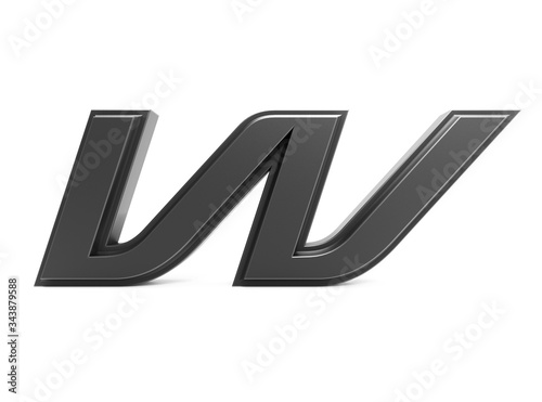 3d render isolated metallic letter w