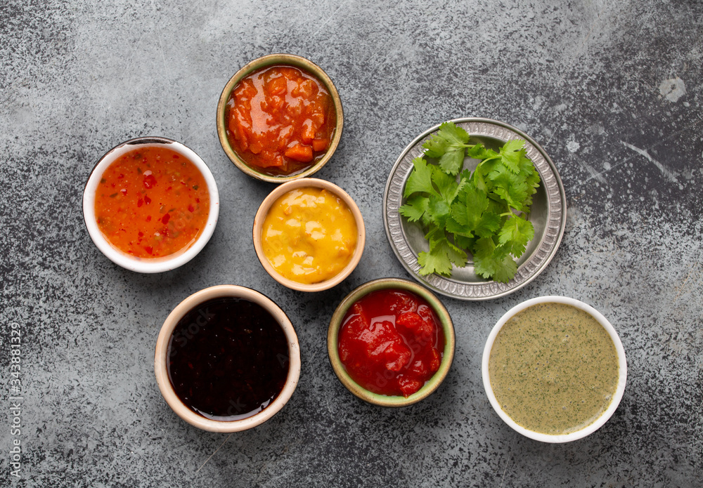 Assorted Indian chutneys