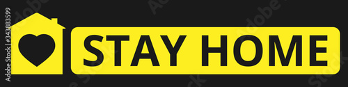 Stay home, stay safe. Motivational banner about the outbreak of coronavirus COVID-19. Virus warning poster design. 
