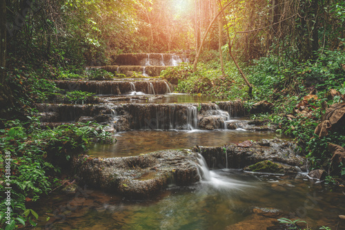 Landscape photo, Huay Ton Phung Waterfall, beautiful waterfall in deepforest at Phayao province, Thailand