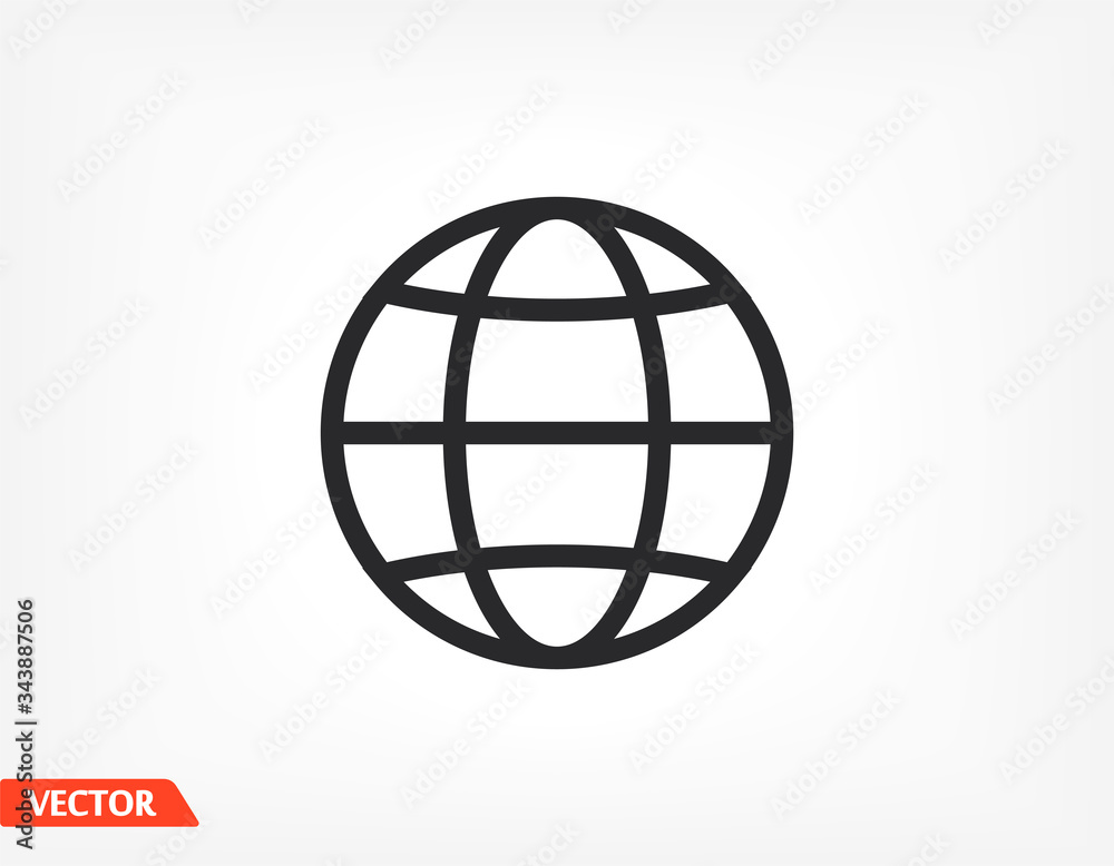 Globe icon Vector Eps 10 Lorem Ipsum Flat Design globe planet map vector