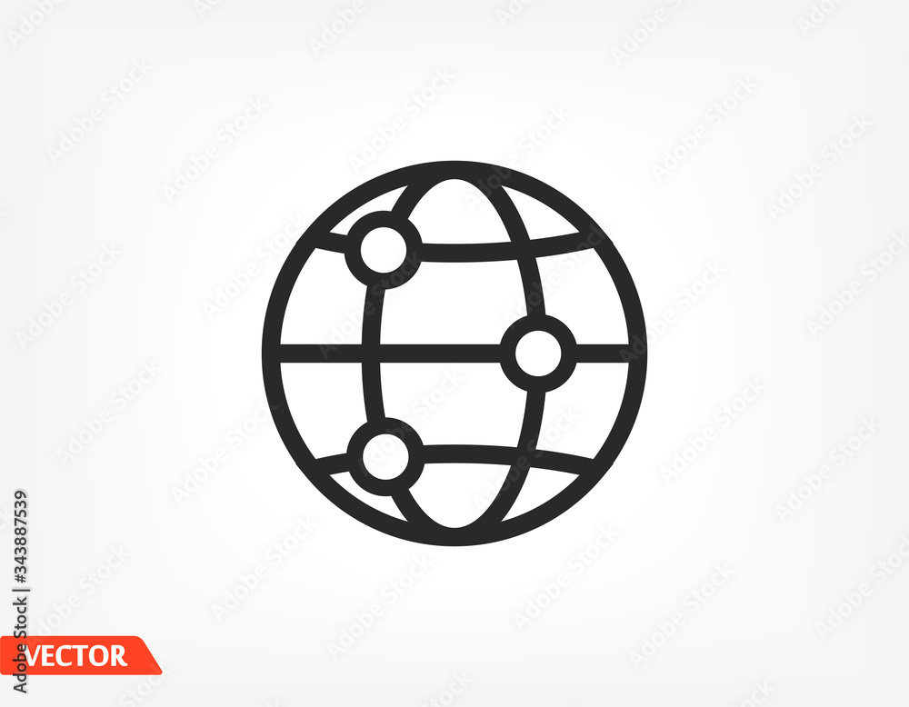 Globe icon Vector Eps 10 Lorem Ipsum Flat Design globe planet map vector