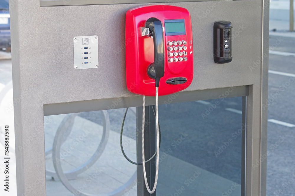 Red public telephone Red public telephone