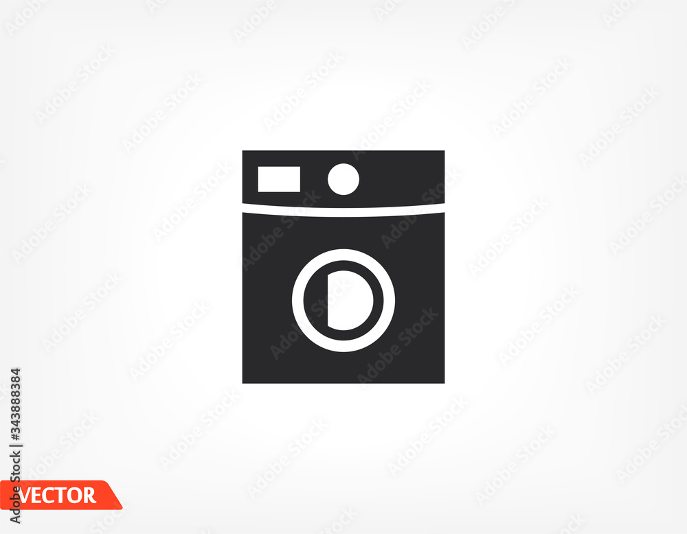 Washing machine icon. Vector Eps 10 Flat Design wash home housework