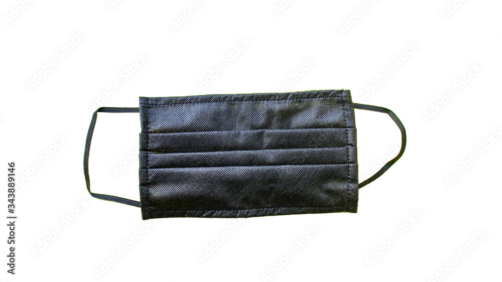 face masks for virus protection, health safety black color. background, top view. copy space for text face masks for virus protection, health safety black color. background, top view. copy space for text
