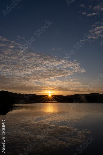 sunset over the lake