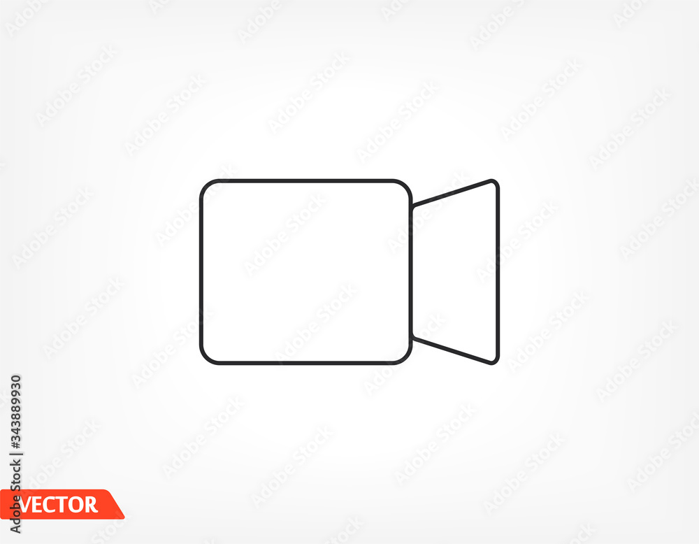 film camera movie linear style on the background. Best icon 10 eps illustration film camera movie linear style on the background. Best icon 10 eps illustration