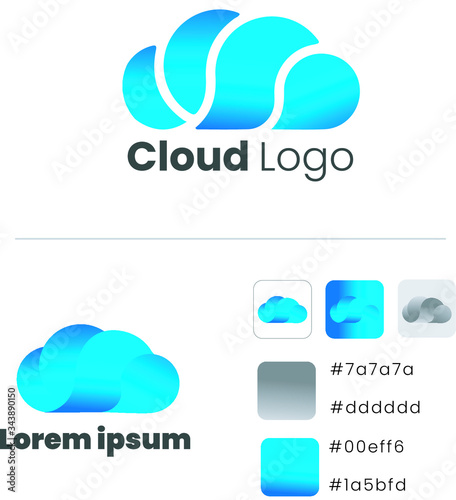 Cloud-Logo-Icon-and-Button-Concept-Set-Stylish-Cloud_logo