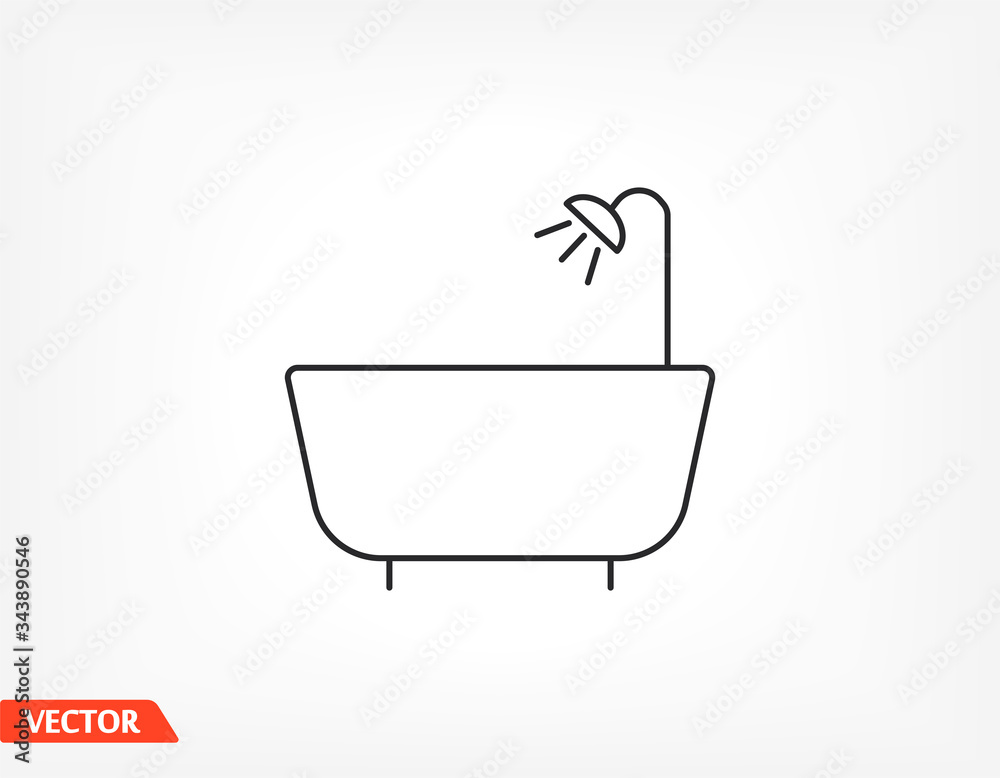 Shower room black vector icon line linear style on the background. Best icon 10 eps illustration Shower room black vector icon line linear style on the background. Best icon 10 eps illustration