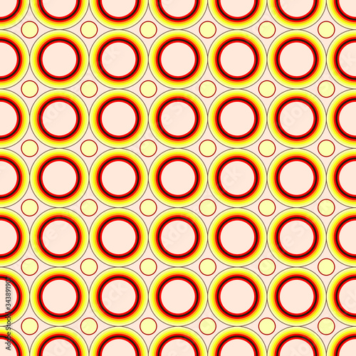 geometric pattern with colored circles in warm colors