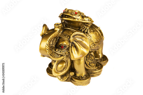 Buddha elephant gold white backgraund