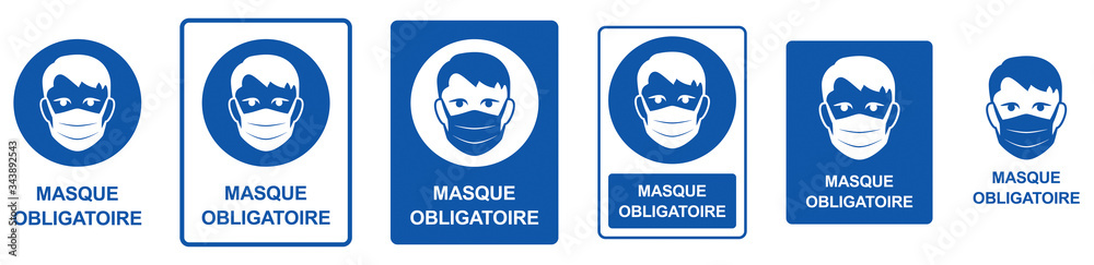 PANNEAU MASQUE OBLIGATOIRE BLEU PANNEAU MASQUE OBLIGATOIRE BLEU
