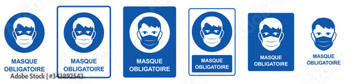 PANNEAU MASQUE OBLIGATOIRE BLEU