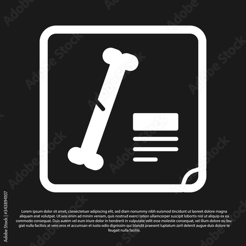 Black X-ray shots icon isolated on black background.  Vector Illustration