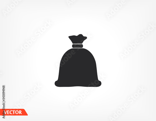 Money bag icon. bag with money. cash deposited Vector EPS 10. Flat Design