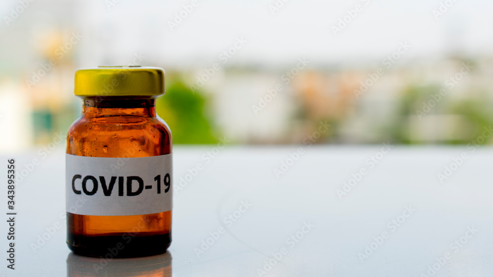 bottle of Corona virus covid 19 Vaccine bottle of Corona virus covid 19 Vaccine