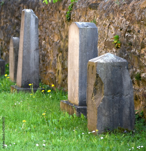 Uralte Grabsteine auf dem jüdischen Friedhof in Wetzlar photo