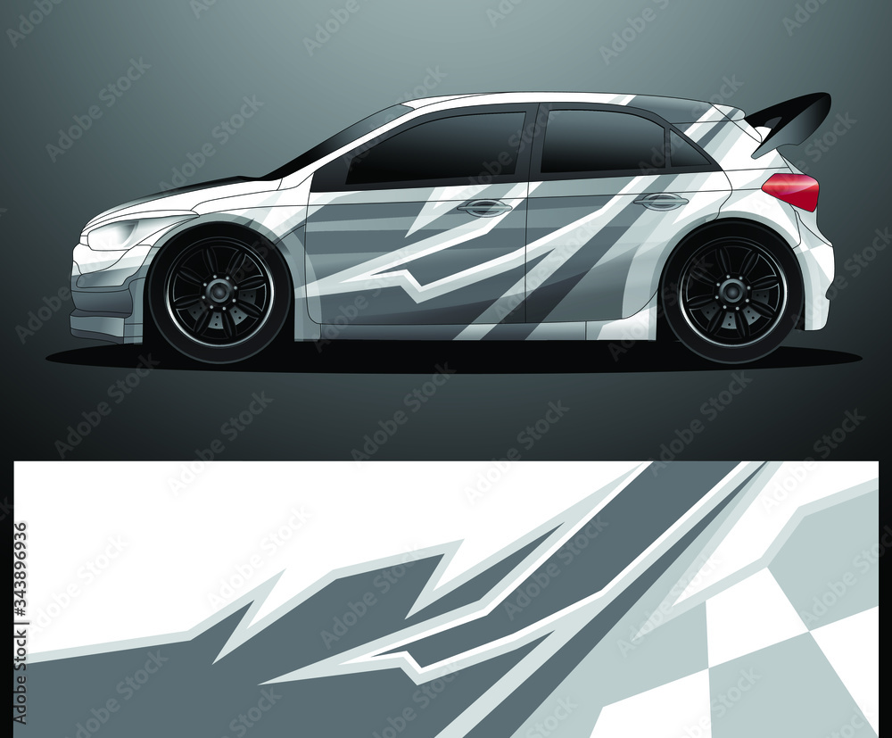 Rally car decal graphic wrap vector, abstract background