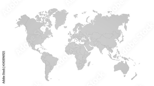 World map isolated on white background photo