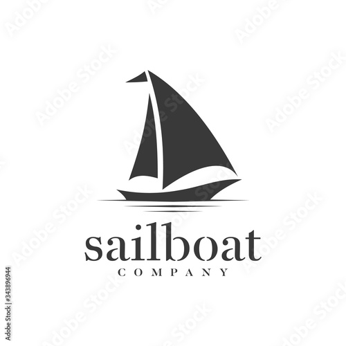 Silhouette of Dhow logo design, Traditional Sailboat from Asia / Africa