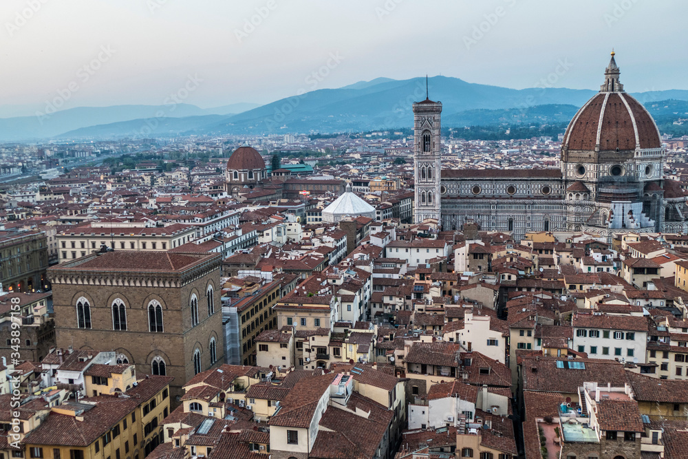 Cityscape of Florence at sunset